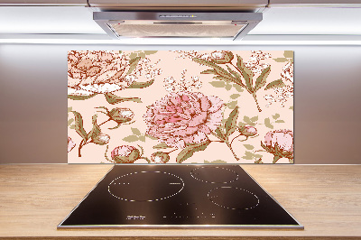 Cooker splashback Peonies