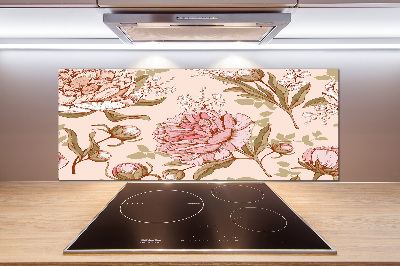 Cooker splashback Peonies