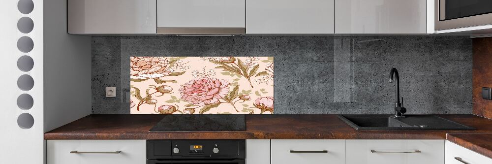 Cooker splashback Peonies