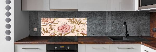 Cooker splashback Peonies