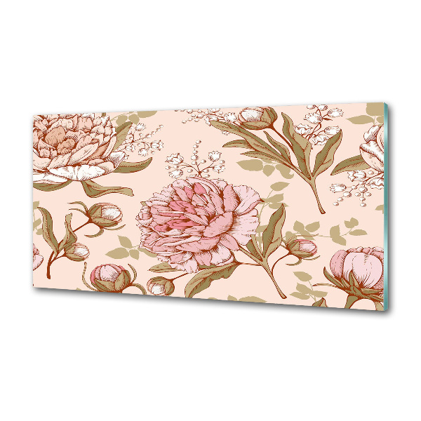 Cooker splashback Peonies