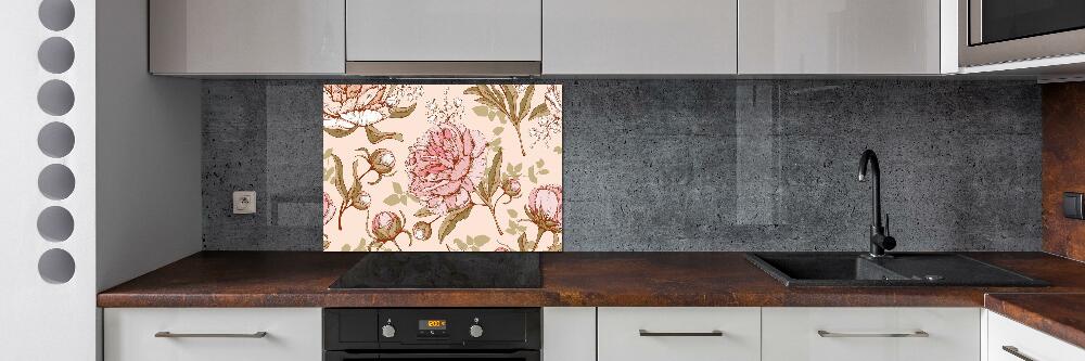 Cooker splashback Peonies