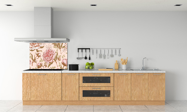 Cooker splashback Peonies