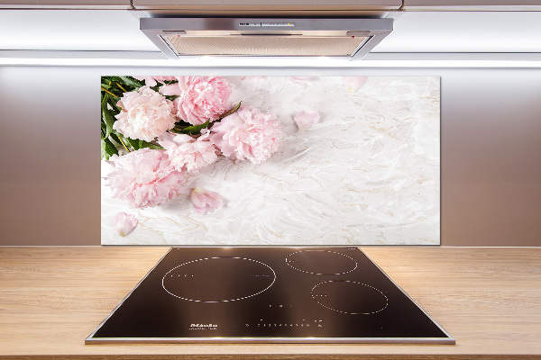 Kitchen splashback Peonies