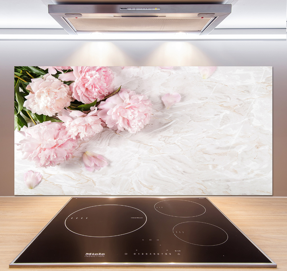 Kitchen splashback Peonies