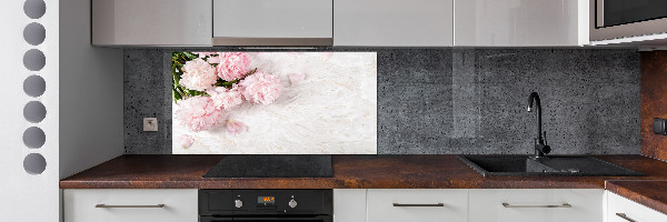 Kitchen splashback Peonies