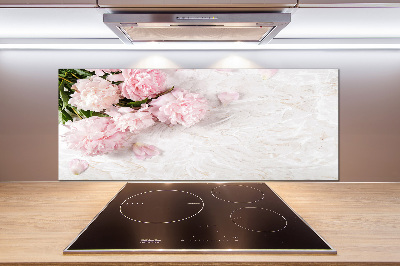 Kitchen splashback Peonies