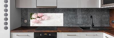 Kitchen splashback Peonies