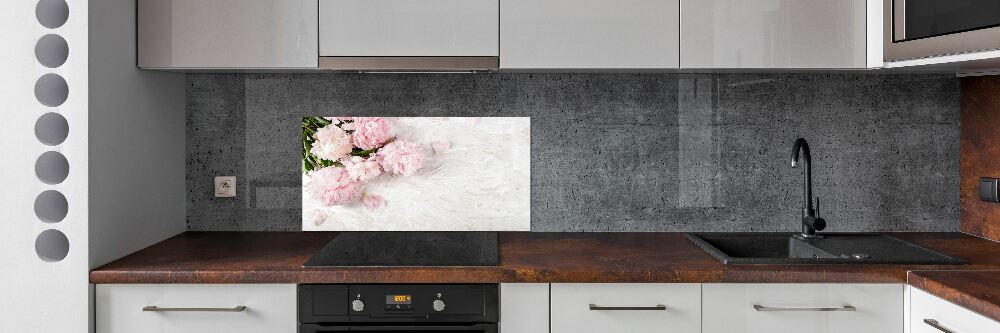 Kitchen splashback Peonies