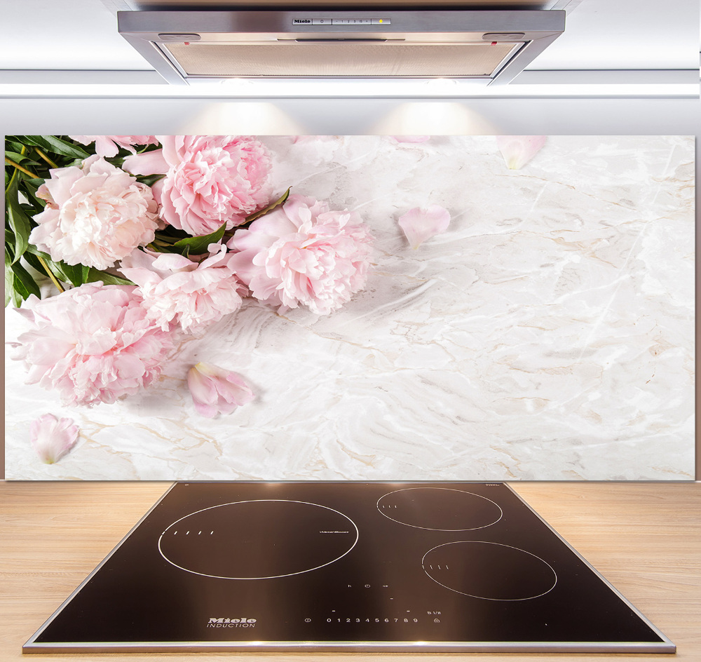 Kitchen splashback Peonies