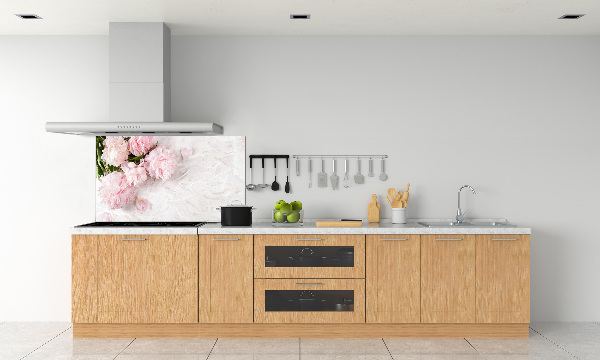 Kitchen splashback Peonies