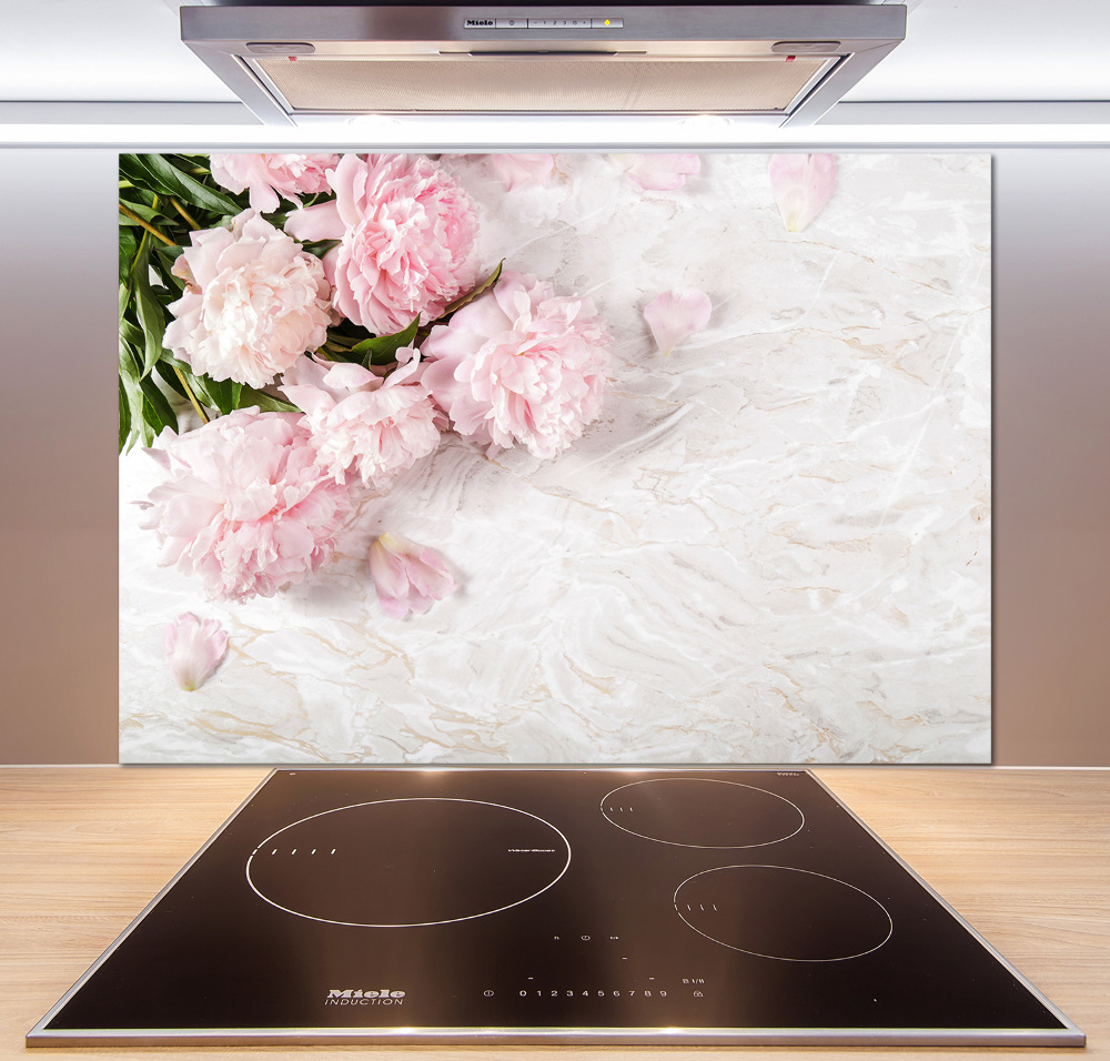 Kitchen splashback Peonies