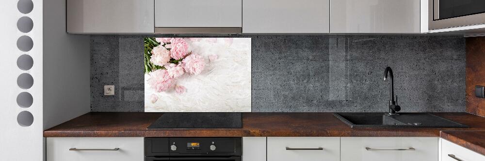 Kitchen splashback Peonies