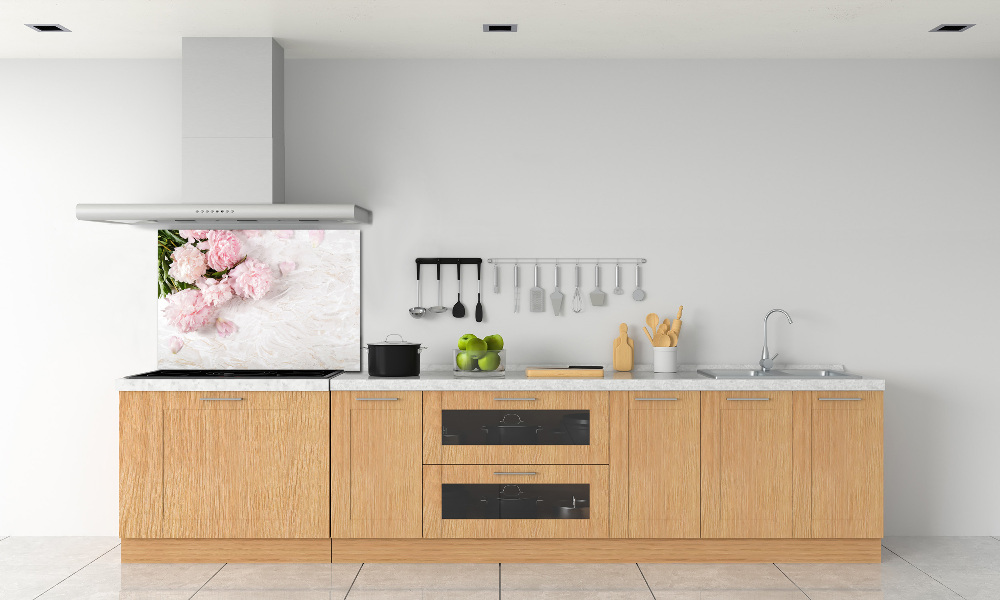 Kitchen splashback Peonies