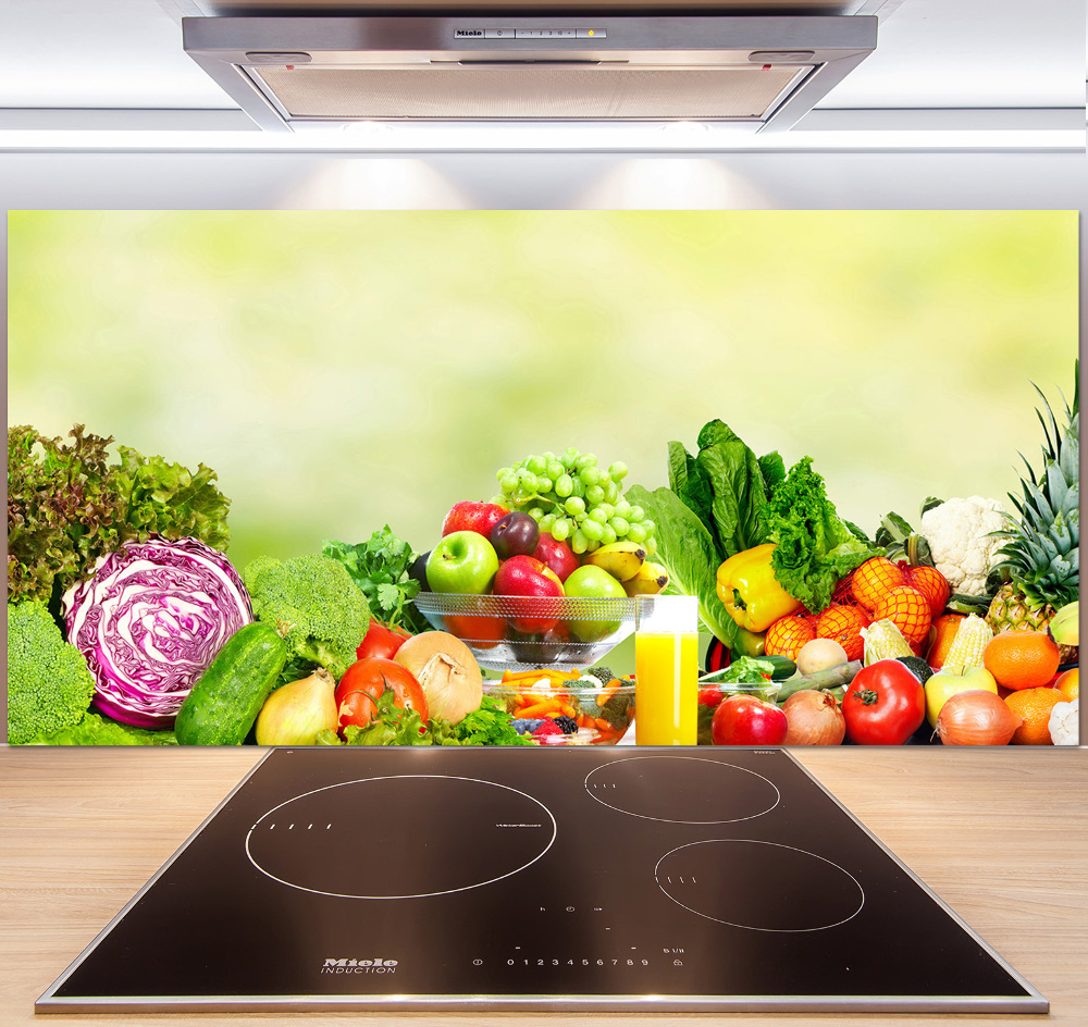 Cooker splashback Vegetables and fruits