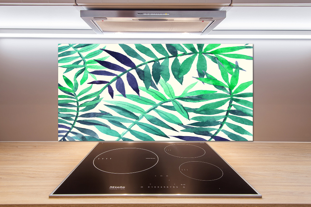 Cooker splashback Tropical leaves