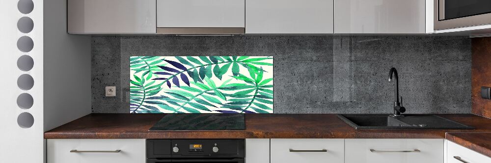 Cooker splashback Tropical leaves