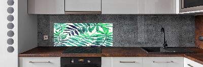 Cooker splashback Tropical leaves