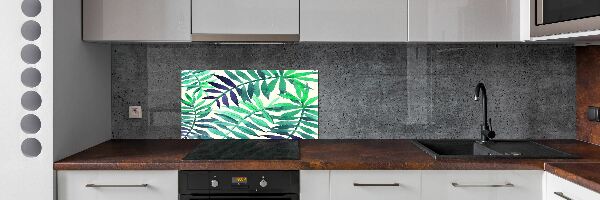 Cooker splashback Tropical leaves