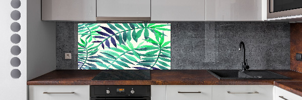 Cooker splashback Tropical leaves