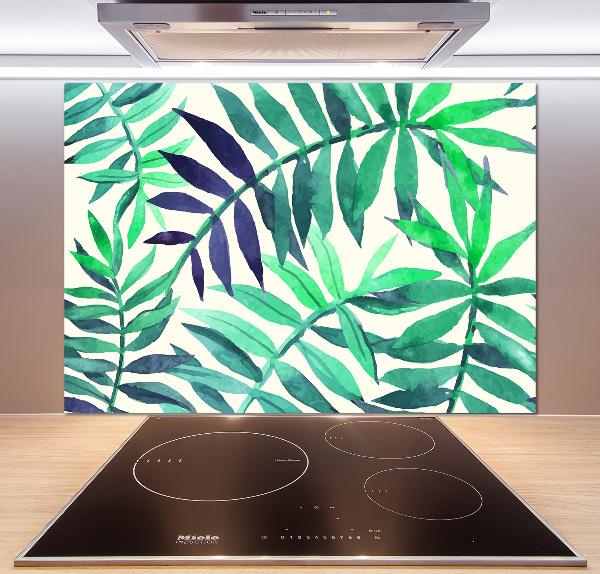 Cooker splashback Tropical leaves