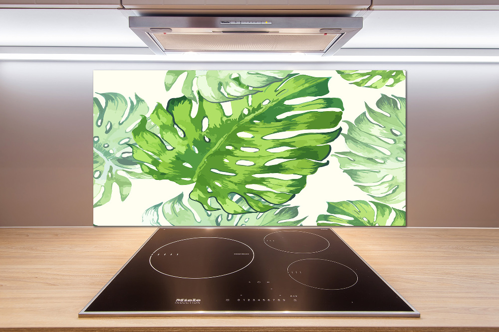 Cooker splashback Tropical leaves