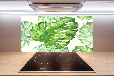 Cooker splashback Tropical leaves