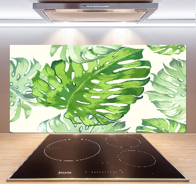 Cooker splashback Tropical leaves