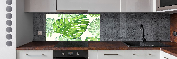 Cooker splashback Tropical leaves