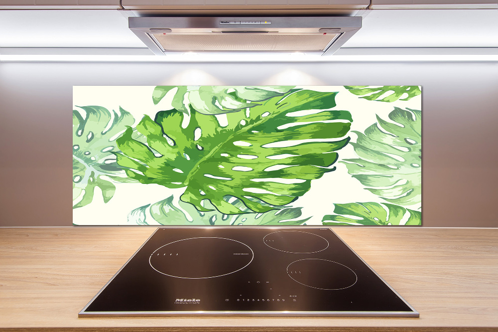 Cooker splashback Tropical leaves