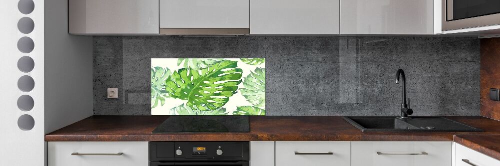 Cooker splashback Tropical leaves