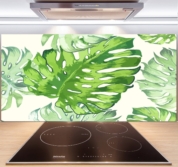 Cooker splashback Tropical leaves