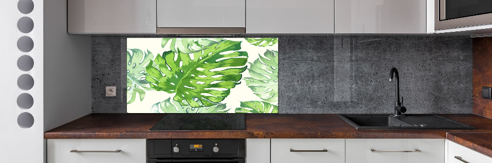 Cooker splashback Tropical leaves