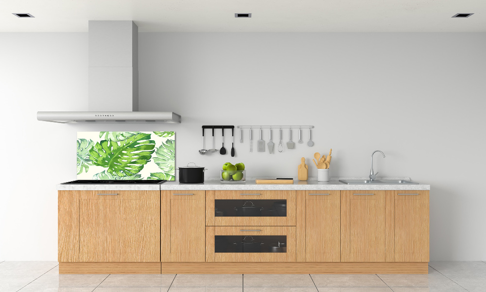 Cooker splashback Tropical leaves