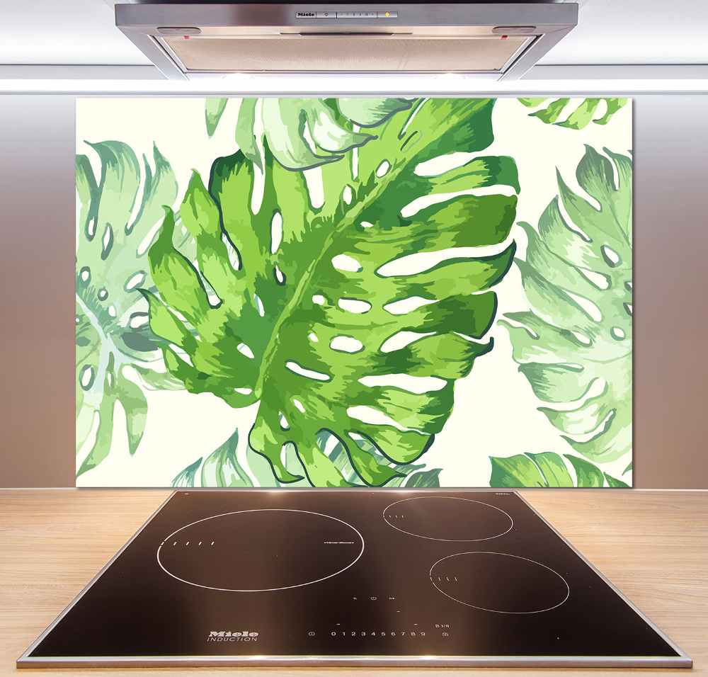 Cooker splashback Tropical leaves