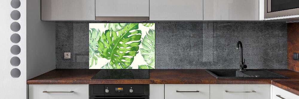 Cooker splashback Tropical leaves