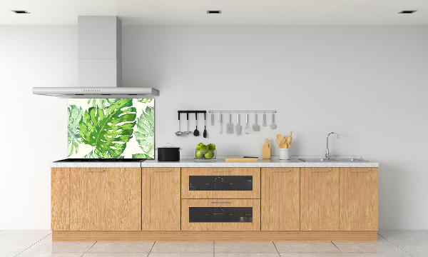 Cooker splashback Tropical leaves