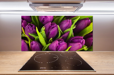 Hob splashback Violet tulips