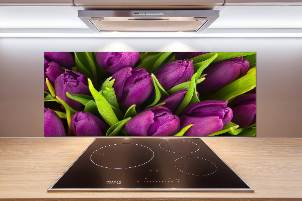 Hob splashback Violet tulips