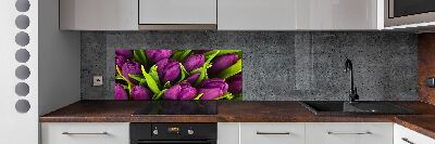 Hob splashback Violet tulips