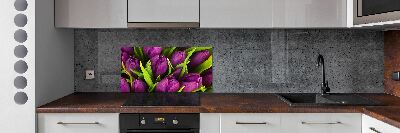 Hob splashback Violet tulips