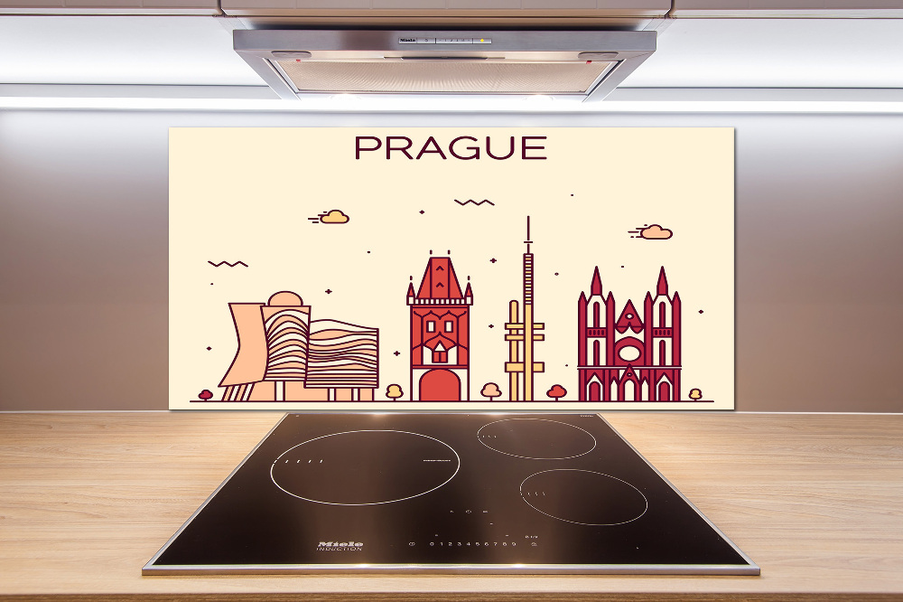 Cooker splashback Prague buildings