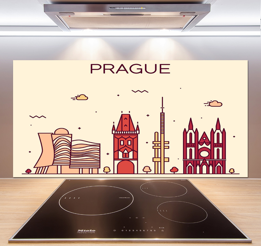 Cooker splashback Prague buildings