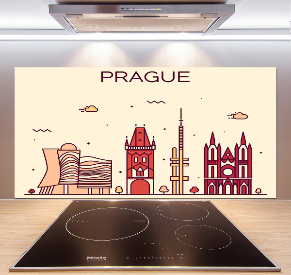 Cooker splashback Prague buildings