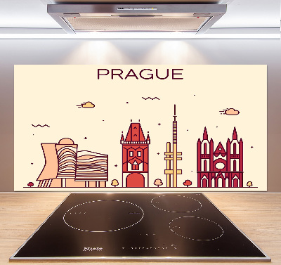 Cooker splashback Prague buildings