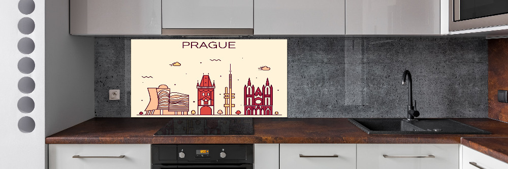 Cooker splashback Prague buildings