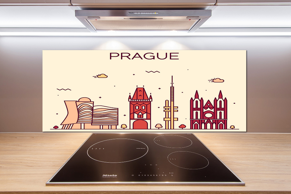 Cooker splashback Prague buildings