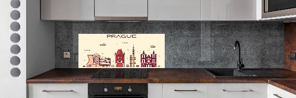 Cooker splashback Prague buildings