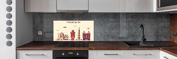 Cooker splashback Prague buildings