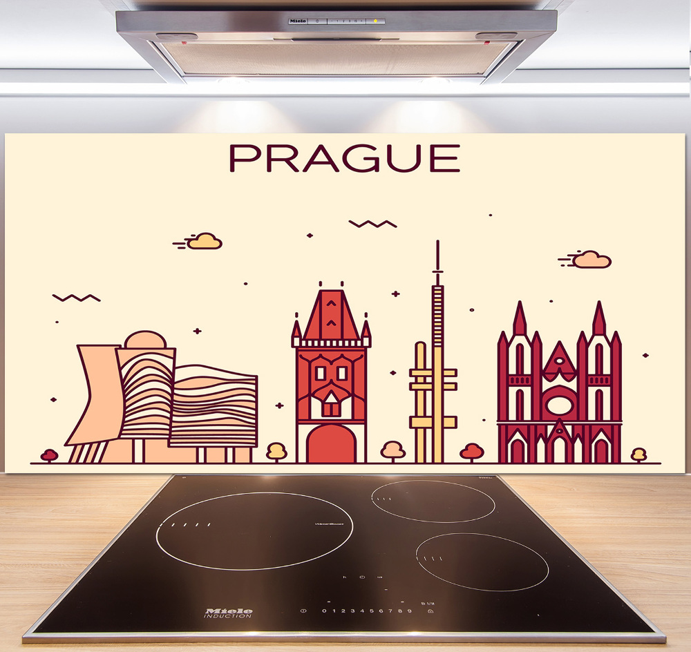 Cooker splashback Prague buildings